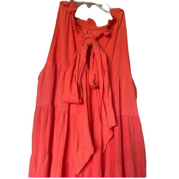 Lulus Tier for It Red Tiered Ruffled Tie-Back Mini Dress size XL - Picture 10 of 12